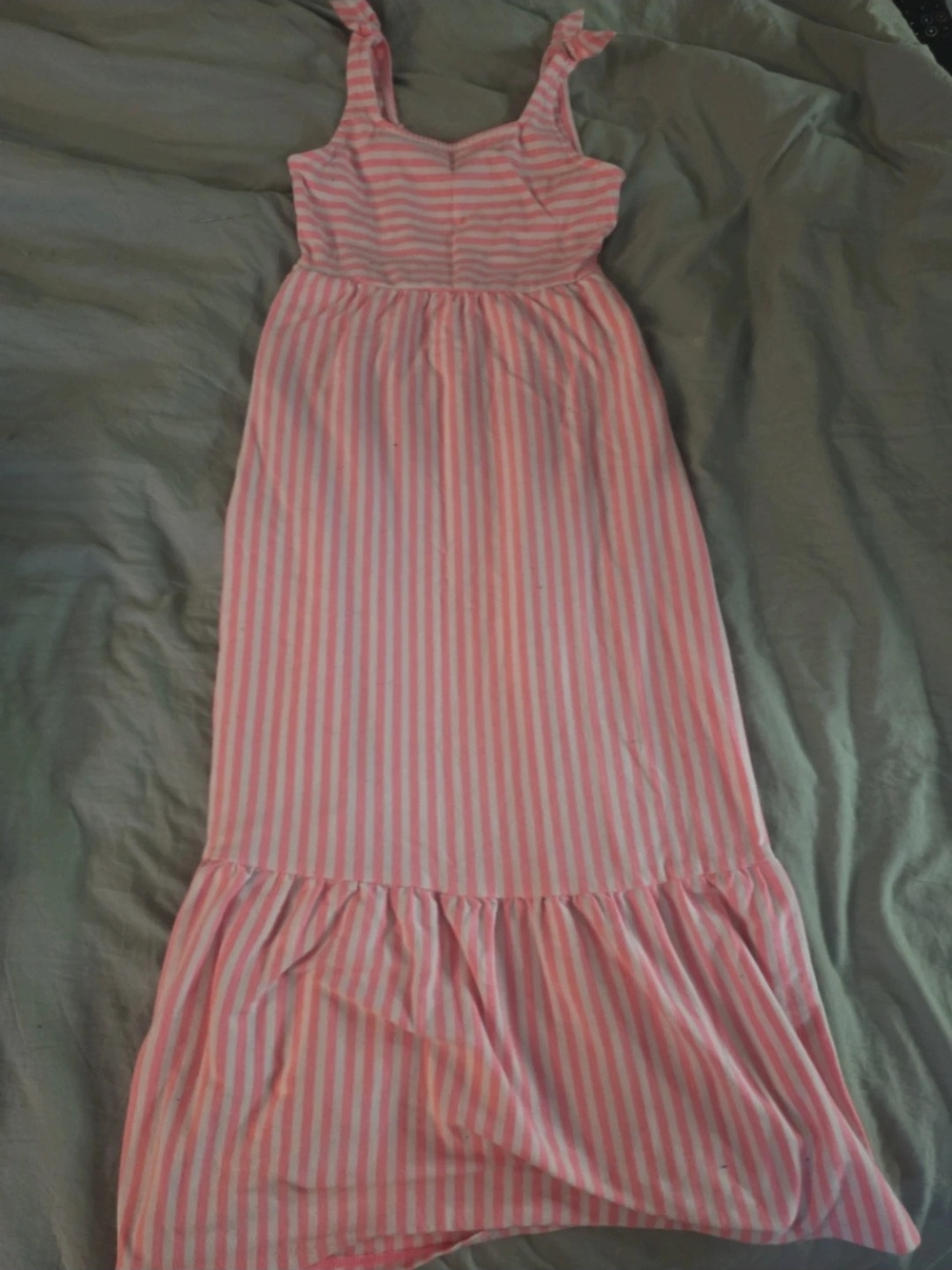 Cat & Jack Pink and White Striped Ruffle-Hem Sundress